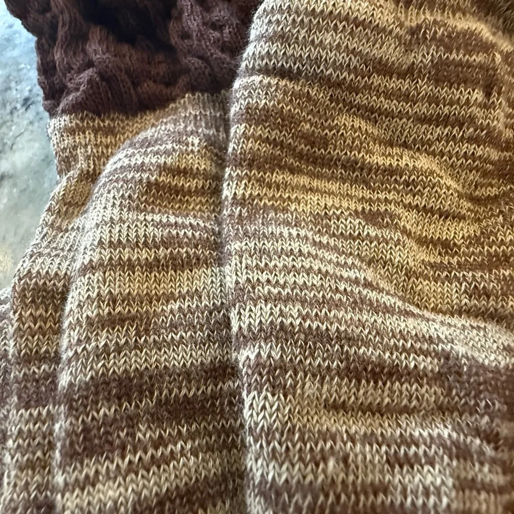 Steve Madden Tan and Dark Brown Marled Boot Socks with cuff Like New!